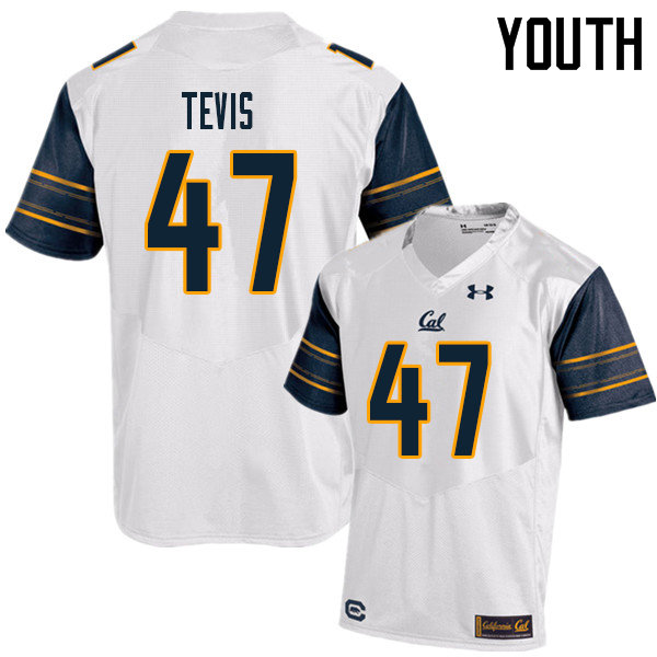 Youth #47 JH Tevis Cal Bears UA College Football Jerseys Sale-White